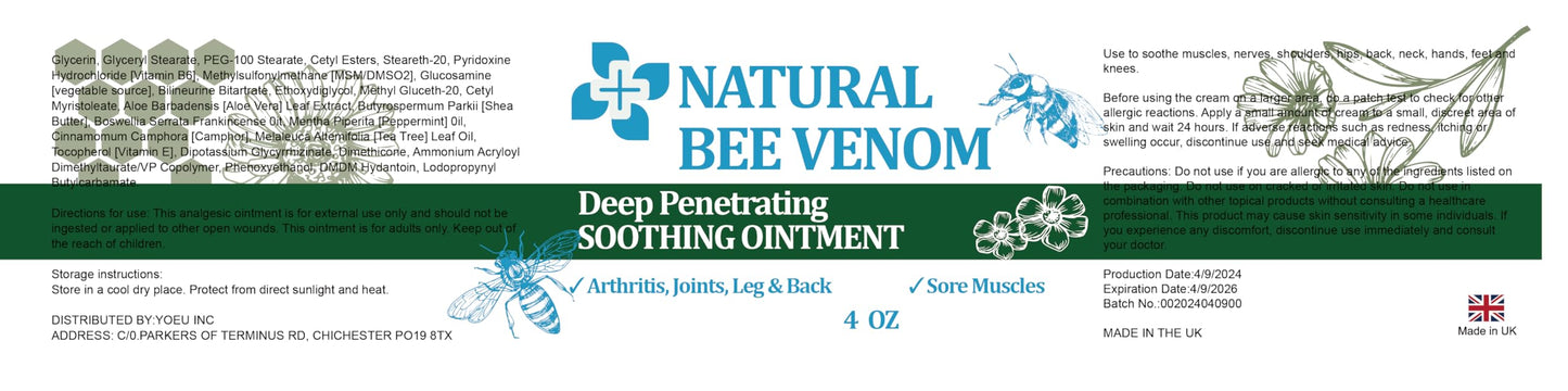 PIBIOOMAP Zealand Bee Venom Serum Gel, Professional for Joint, Muscle, Bone Cream, 24h Fast Release, Soothing Powerful for Back, Neck, Hand, Foot, Knee, Muscle, Shoulder, Hip, Nerve PIBIOOMAPBuy Supplements Australia