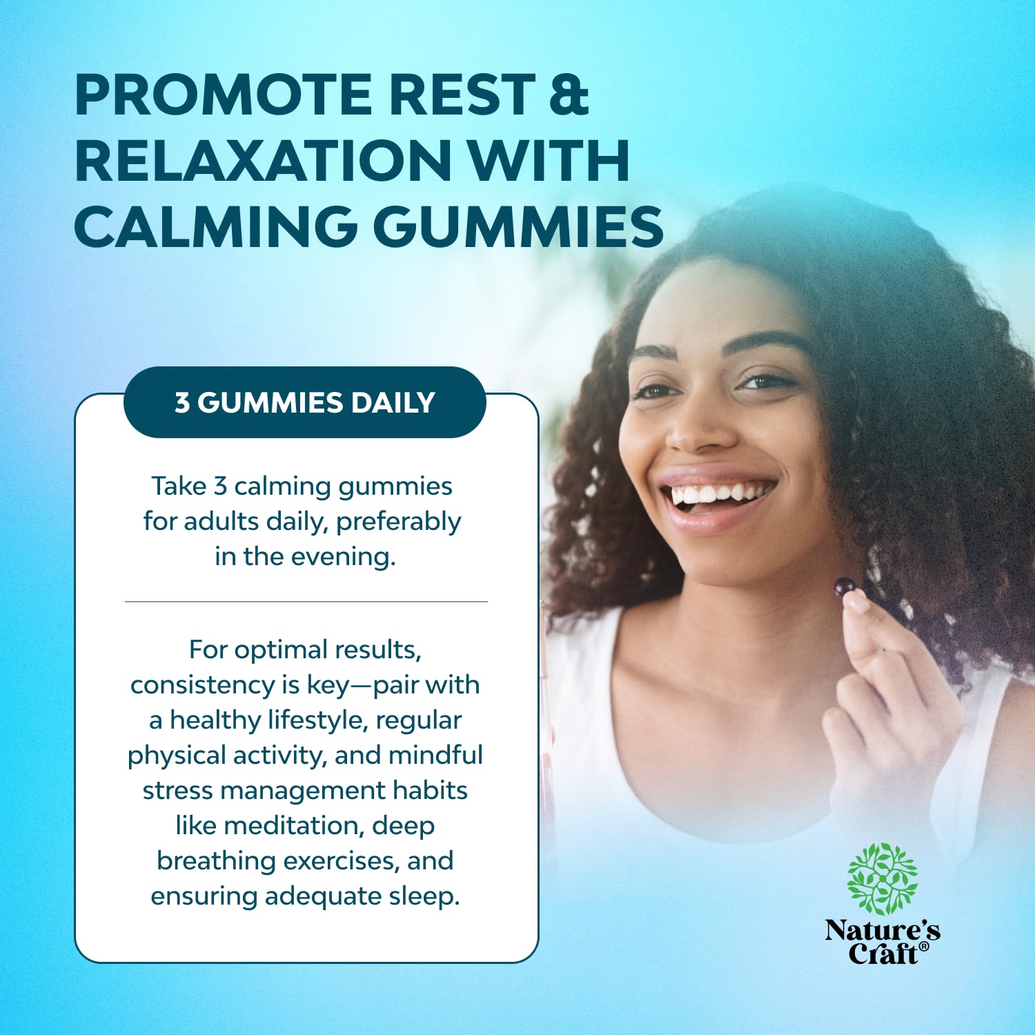 Pure Calm and Relaxing Magnesium Supplement - Magnesium for Stress Support & Rest Ease for Adults - High Absorption Mg Citrate Gummies with L Theanine & Ashwagandha for Muscle Cramps - 90 Count Natures CraftBuy Supplements Australia
