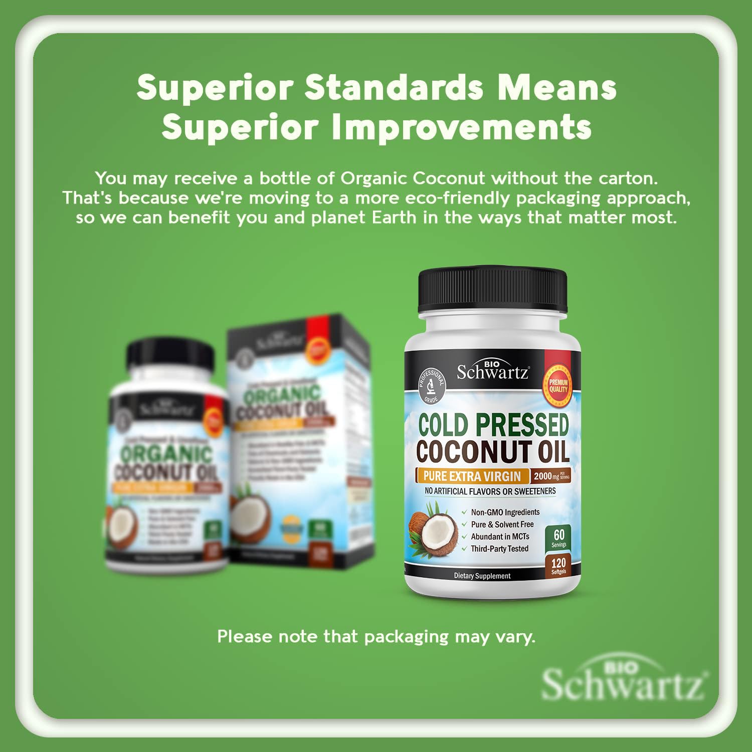 Coconut Oil Capsules 2000mg - Organic Pure Extra Virgin Unrefined Cold Pressed MCT BioSchwartzBuy Supplements Australia