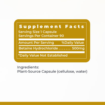 Premier Research Labs Premier HCL - Betaine HCL, Betaine Hydrochloride Supplement for Optimal Digestive Function, Nutrient Absorption, Betaine-HCL for Low Stomach Acid- 90 Vegetarian Capsules (2 Pack) Premier Research LabsBuy Supplements Australia