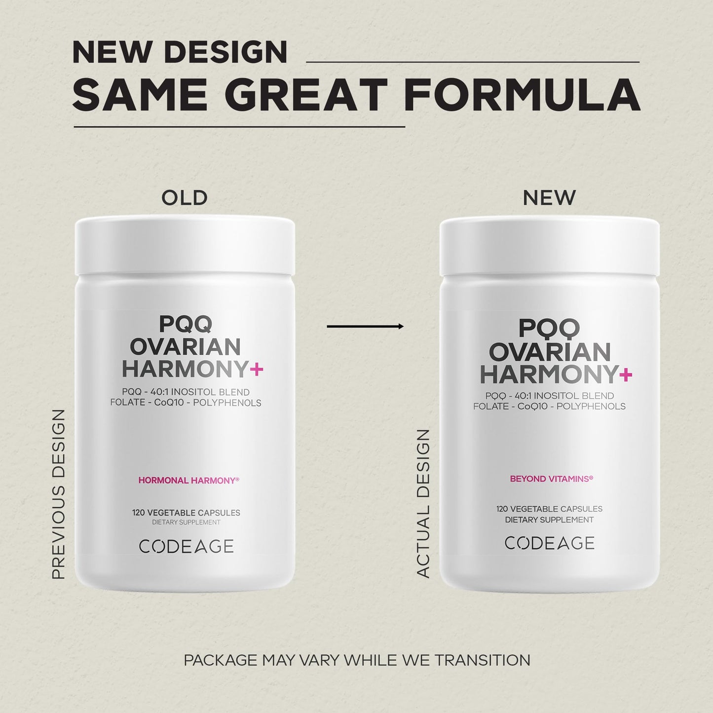 Codeage PQQ Ovarian Harmony+ Supplement - PQQ (Pyrroloquinoline Quinone), Myo-Inositol & D-Chiro-Inositol 40:1 Blend, Folate 5-MTHF, CoQ10, Wild Blueberry - Liposomal Delivery - Non-GMO - 120 Capsules CodeageBuy Supplements Australia