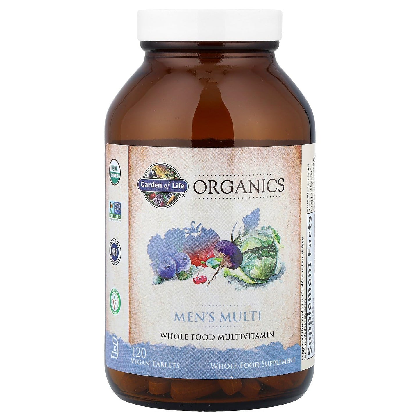 Garden of Life Organics Whole Food Multivitamin for Men, 120 Tablets, Vegan Mens Vitamins and Minerals for Health and Well-Being, Certified Organic Vegan Multi Garden of LifeBuy Supplements Australia