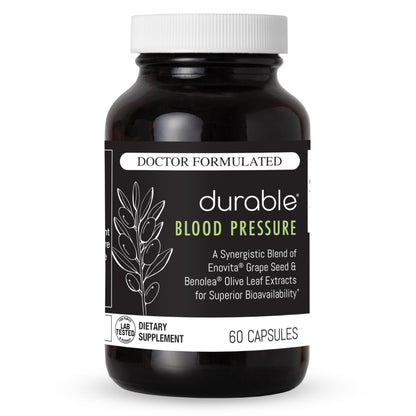 Durable Blood Pressure – Benolea Olive Leaf & Enovita Grape Seed Extract – Healthy Circulation, Nitric Oxide & Artery Support – Doctor Formulated, Vegan, Non-GMO, Made in USA (60 Capsules) DurableBuy Supplements Australia