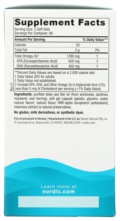 Nordic Naturals Ultimate Omega 1280 MG, 180 CT Nordic NaturalsBuy Supplements Australia