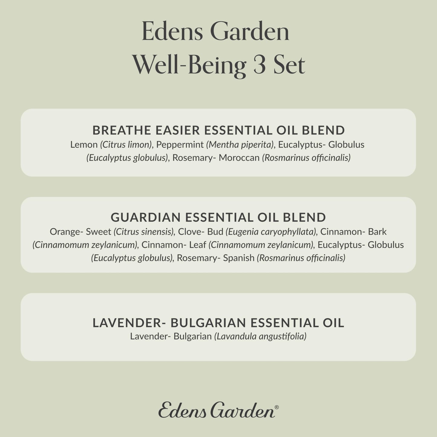 Edens Garden Essential Oil Well-Being Set, 3 Pure Essential Oils for Diffusers for Home Edens GardenBuy Supplements Australia