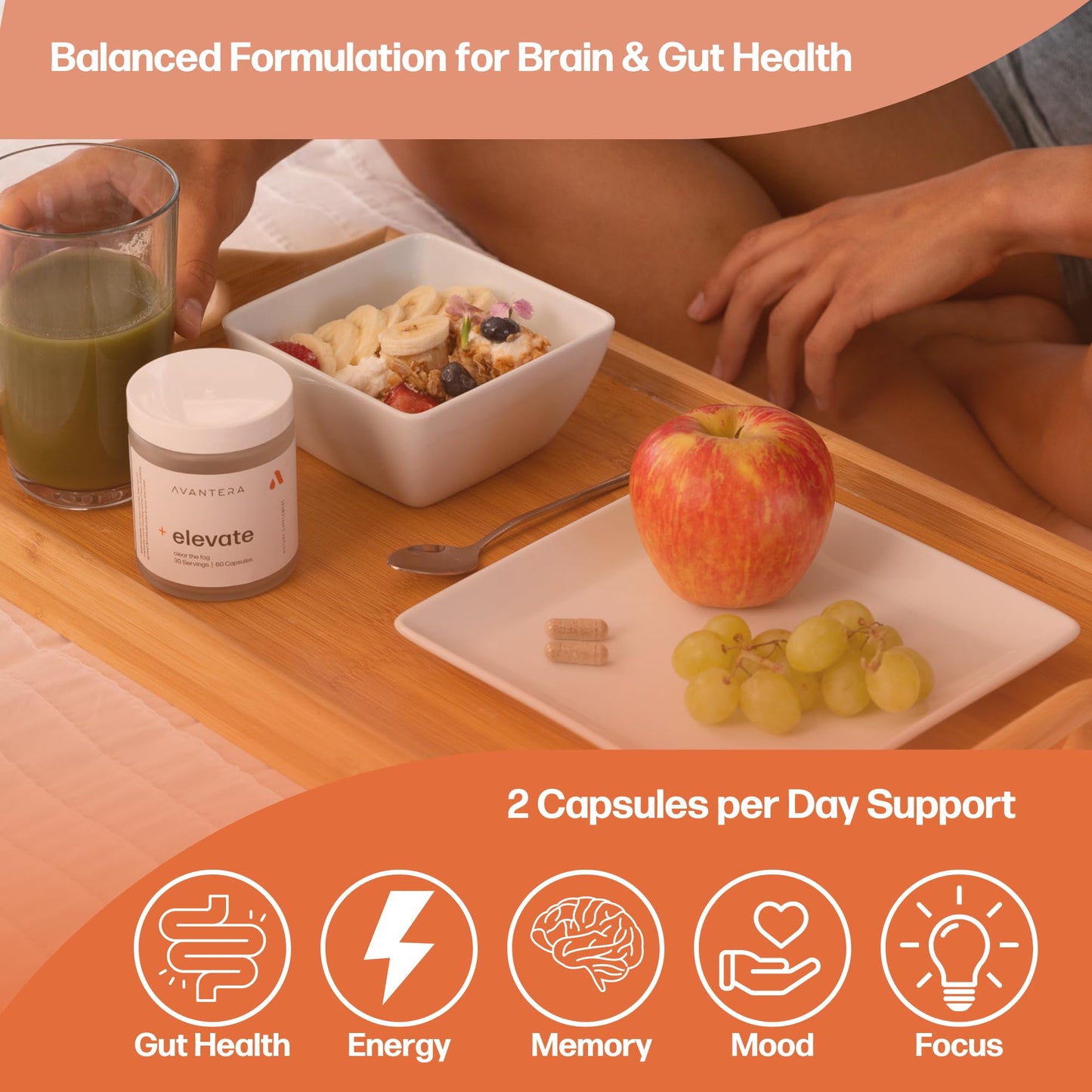 Avantera Premium Nootropic, Elevate | Energy, Focus, Mood, & Gut Health | 30 Day Supply AvanteraBuy Supplements Australia