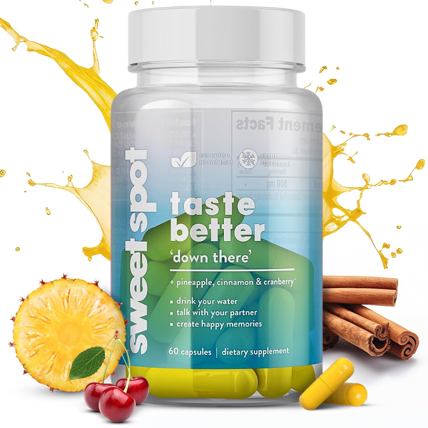 Pineapple Probiotics for Men – 625mg Sweet Spot Formula with Pineapple Extract, Cranberry & Cinnamon, Supports pH Balance & Freshens Taste, 60 Capsules, Made in the USA TASTE THE SWEET SPOTBuy Supplements Australia