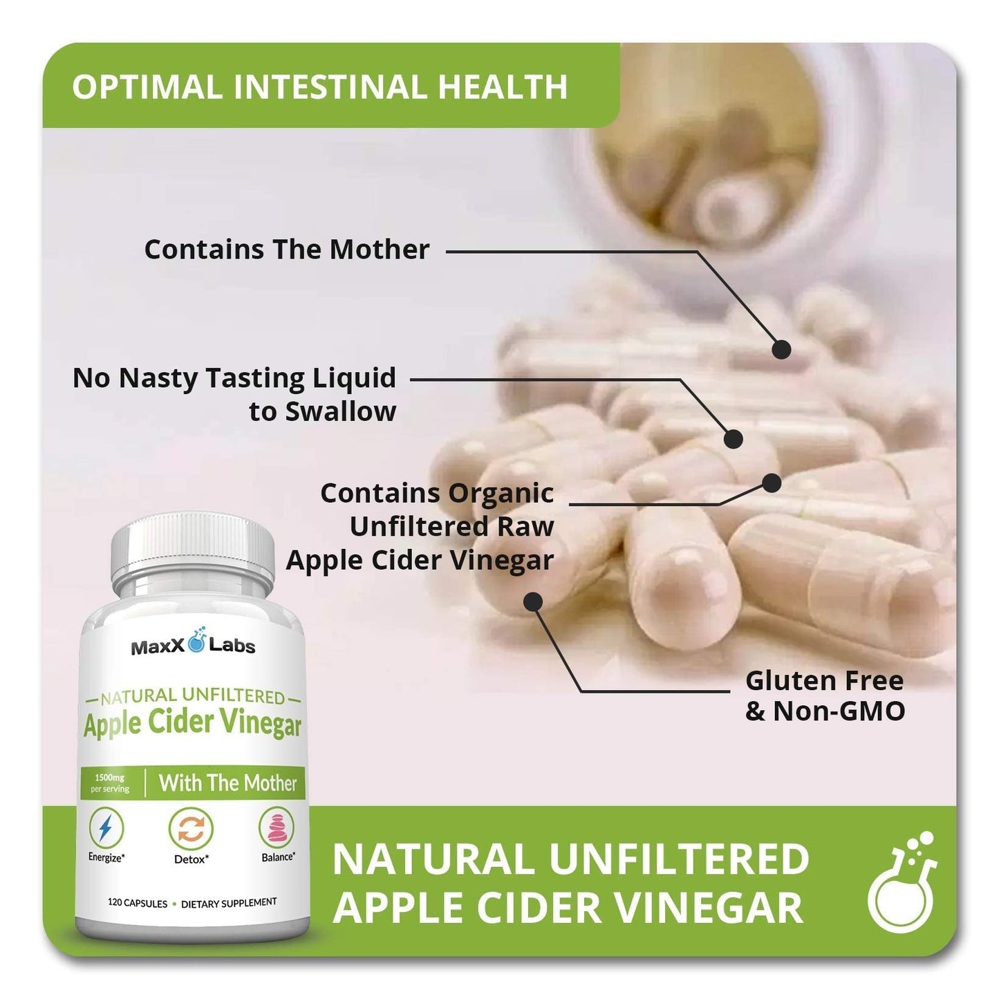Apple Cider Vinegar Capsules with The Mother - Healthy Keto Diet Supplements MaxX LabsBuy Supplements Australia
