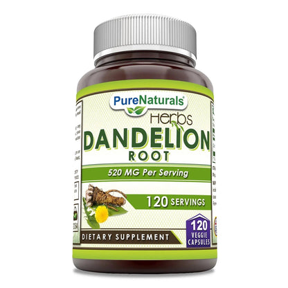 Pure Naturals Dandelion Root 520 mg Per Serving 120 Veggie Capsules Supplement | Non-GMO | Gluten Free | Made in USA Pure NaturalsBuy Supplements Australia