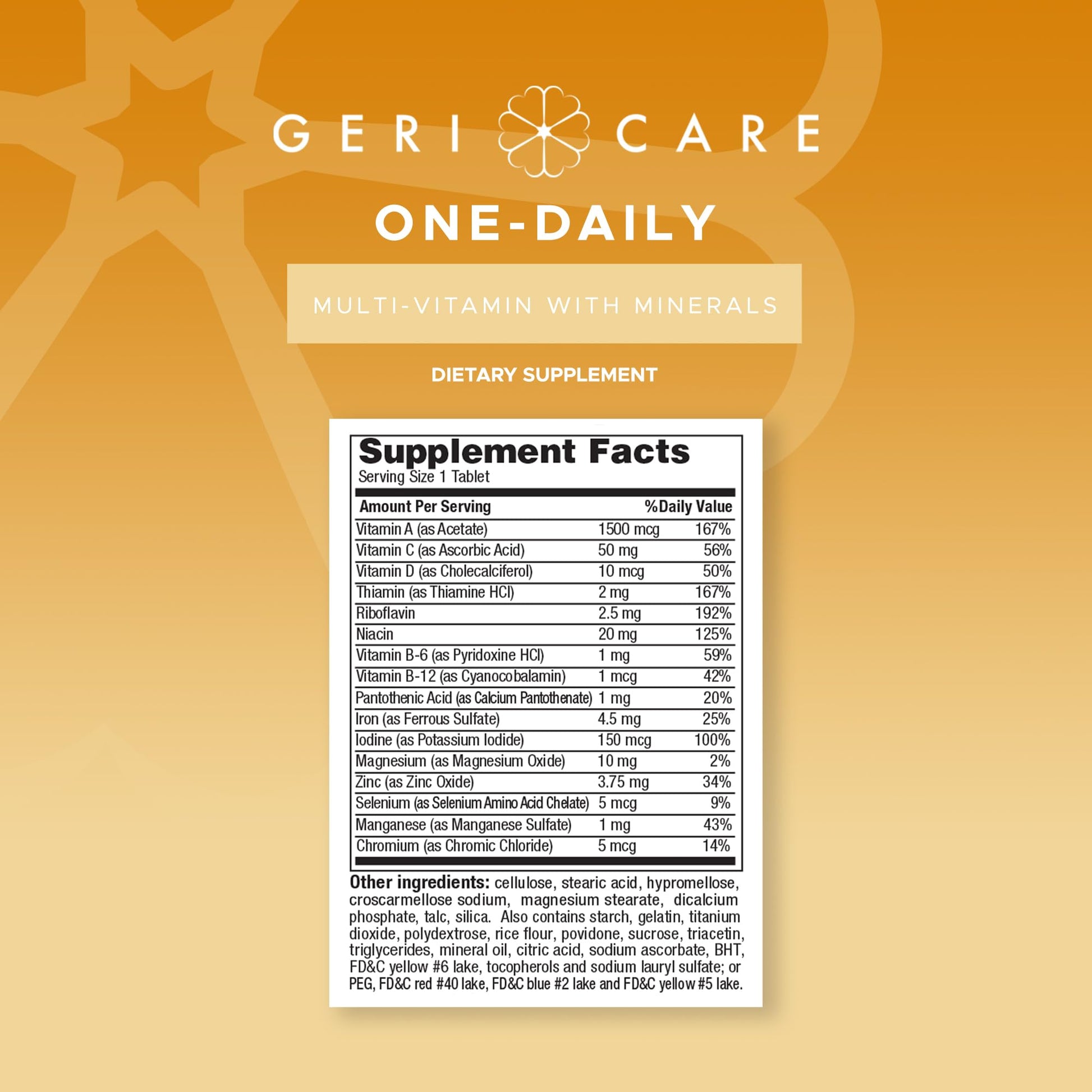One-Daily Multivitamins with Minerals for Men & Women (100 Tablets) by GeriCare| High-Potency Multi-Vitamin & Multimineral Dietary Supplement for Immunity, Energy| Complete Daily Nutritional Support GeriCareBuy Supplements Australia
