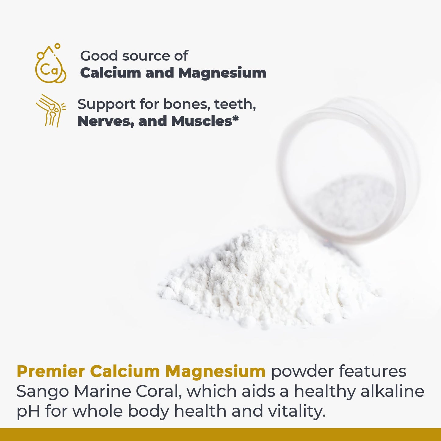 Premier Research Labs Calcium Magnesium Powder - Natural Coral Calcium Powder for Bone Health, Mix with Water for Alkaline PH Balance - 8 oz Premier Research LabsBuy Supplements Australia