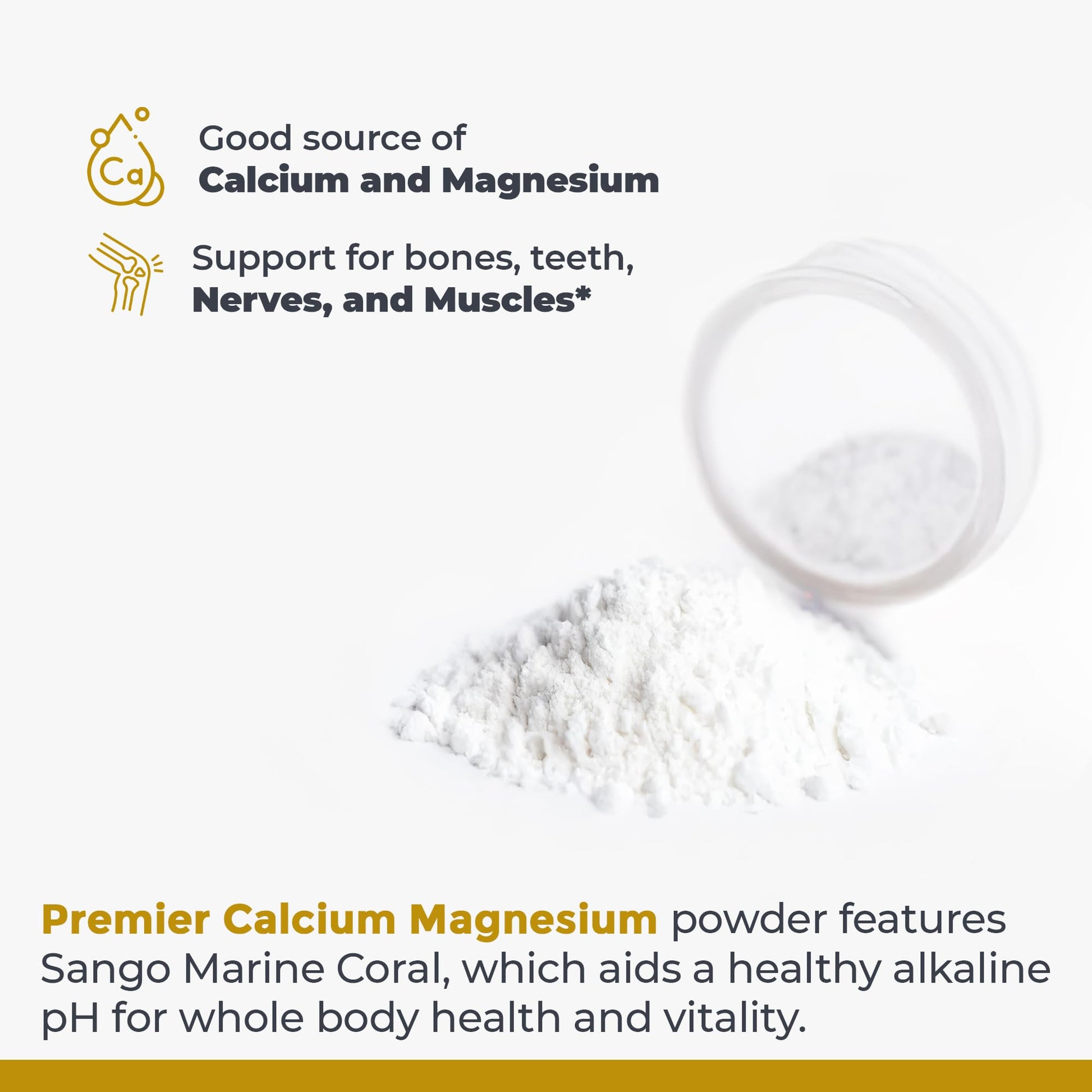 Premier Research Labs Calcium Magnesium Powder - Natural Coral Calcium Powder for Bone Health, Mix with Water for Alkaline PH Balance - 8 oz Premier Research LabsBuy Supplements Australia
