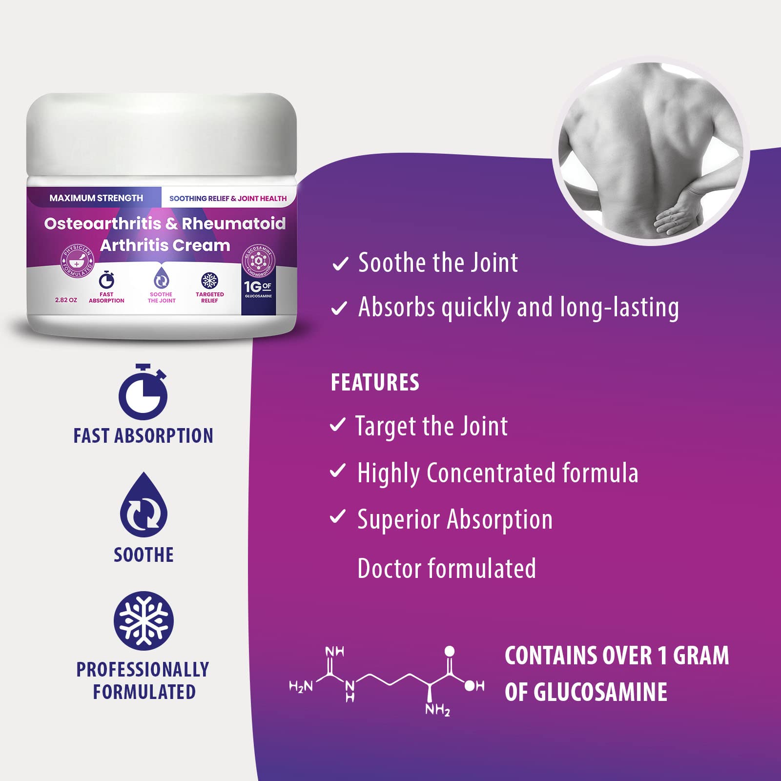 Osteoarthritis And Rhematoid Arthritis Cream By PMT – Soothing Relief For Your Knees and Hands. Includes 1 Gram Of Glucosamine; Arnica, Arginine, Glucosamine, Aloe - Cooling relief for Hands and Knees M PAIN MANAGEMENT TECHNOLOGIESBuy Supplements Australia
