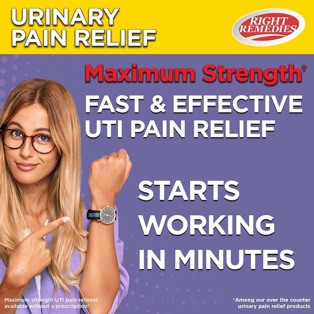 RIGHT REMEDIES Urinary Pain Relief Phenazopyridine HCl 99.5mg Tablets | Maximum Strength OTC for Fast Relief of UTI Pain, Burning and Bladder discomfort | Generic AZO Maximum Strength (72 Count) RIGHT REMEDIESBuy Supplements Australia