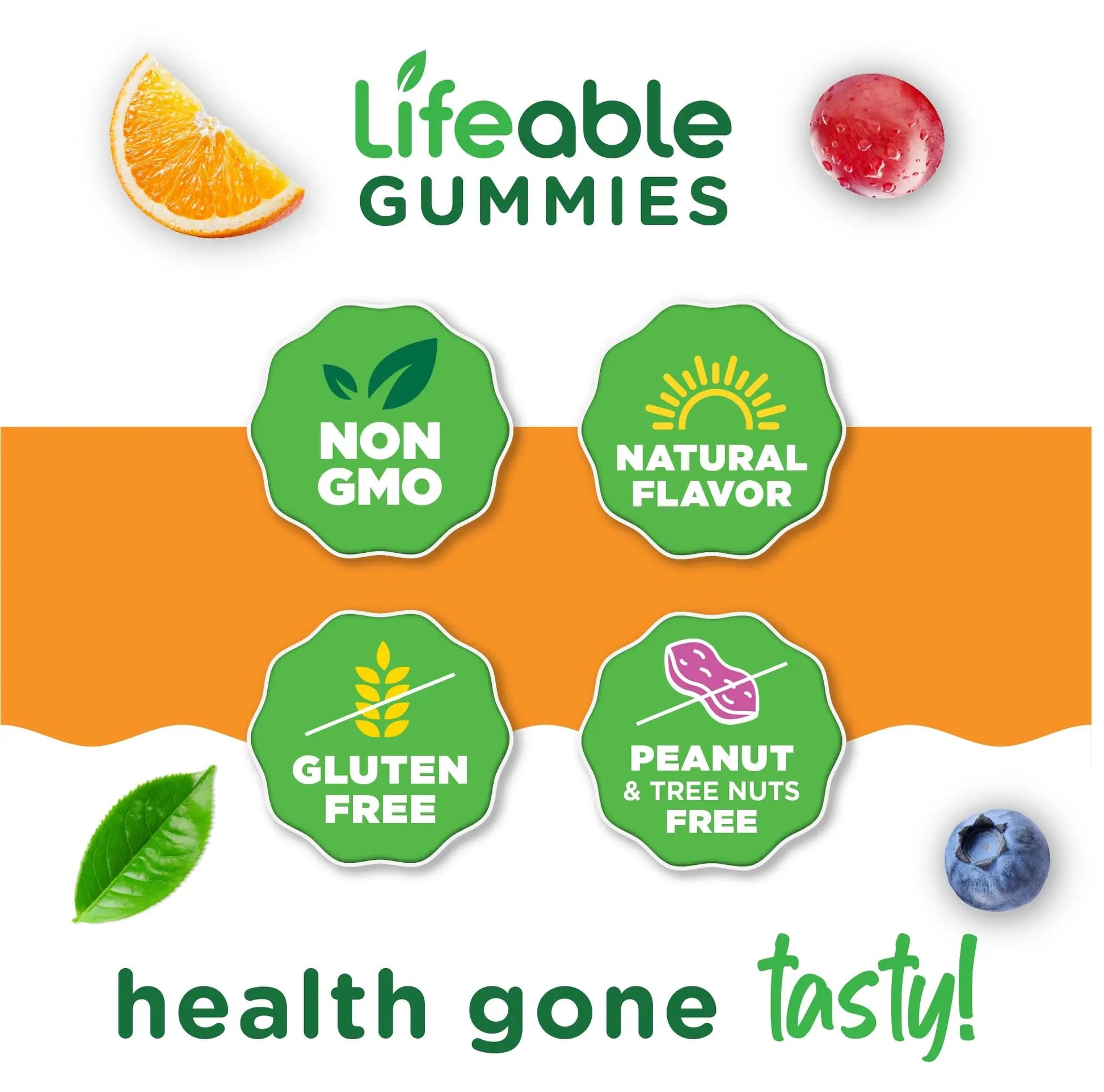 Lifeable Multivitamin for Men Gummies | VIT A, C, D, E, B1, B2, Niacin, B5, B6, Folate, B12, Biotin, Iodine, Zinc, Chromium, Ginseng, Lycopene, Inositol | Lifeable