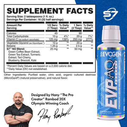Evogen EVP AQ Unflavored | Premium Liquid Glycerol, Betaine anhydrous, S7, Sodium EvogenBuy Supplements Australia