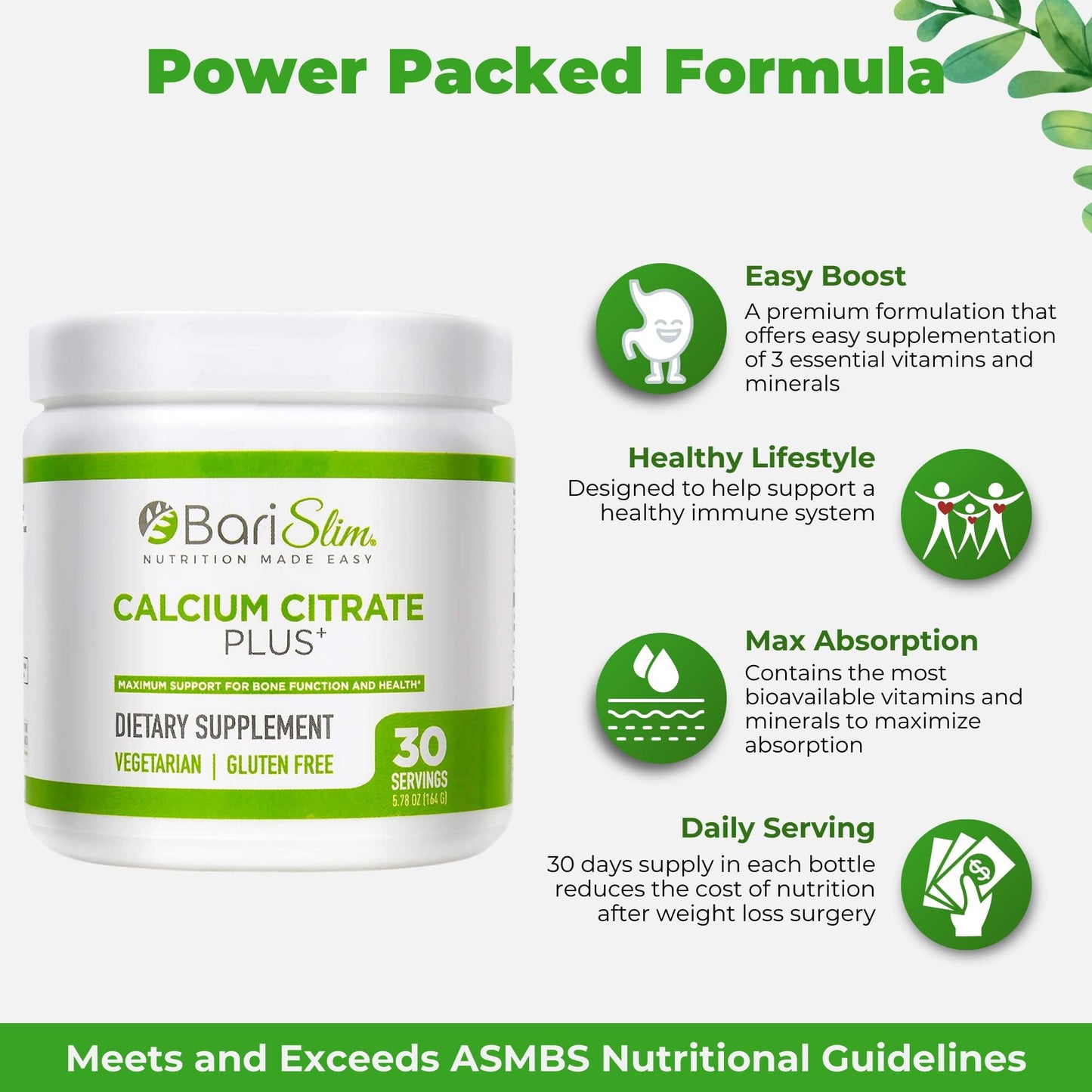 BariSlim Bariatric Calcium Citrate Plus Powder - Formulated for Patients After Weight Loss BariSlimBuy Supplements Australia
