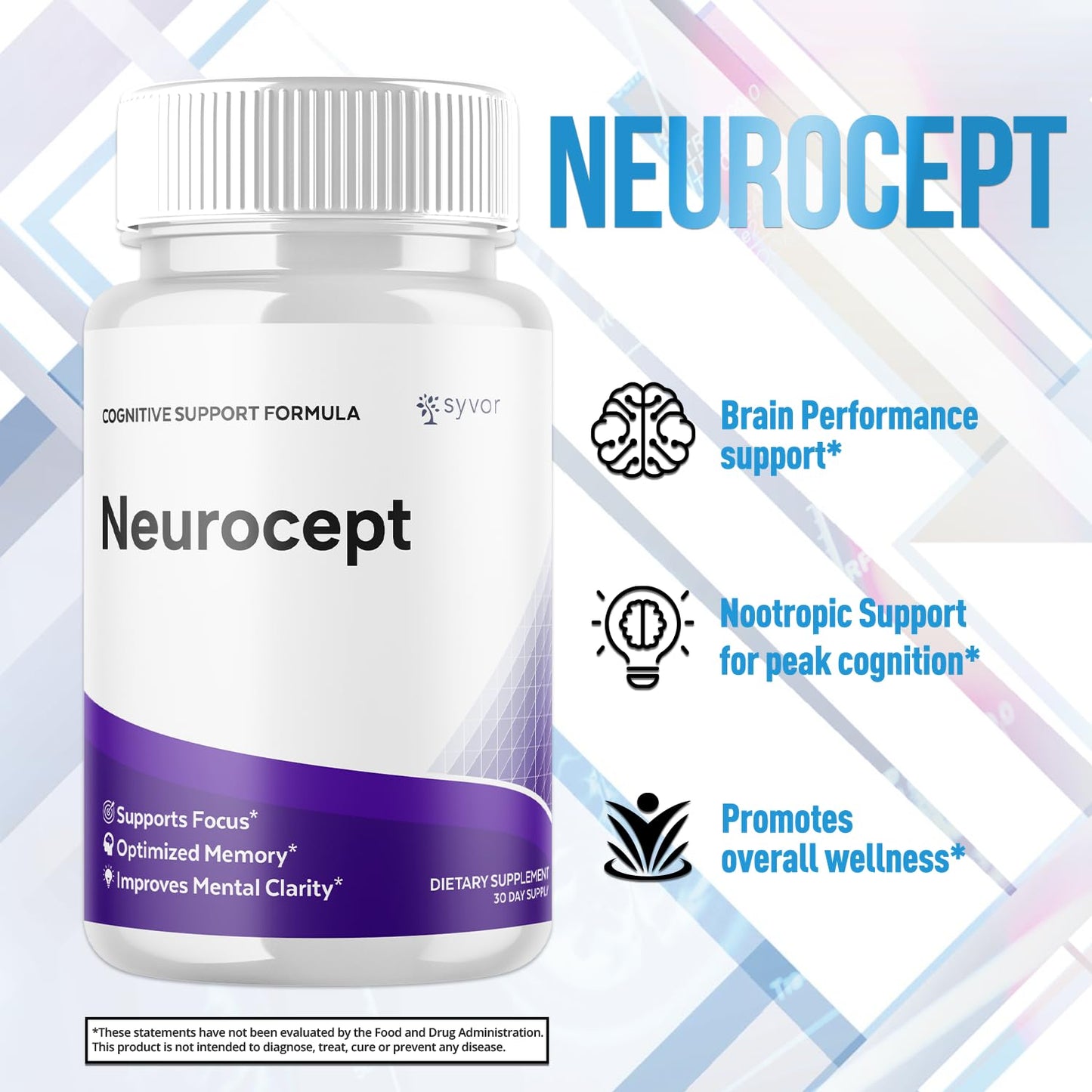 (2 Pack) Neurocept Capsules, Official Neurocept Brain Supplement Pills with All Natural Ingredients, Advanced Formula Support Pills with Max Strength Premium Vitamins for Women & Men (120 Capsules) SyvorBuy Supplements Australia