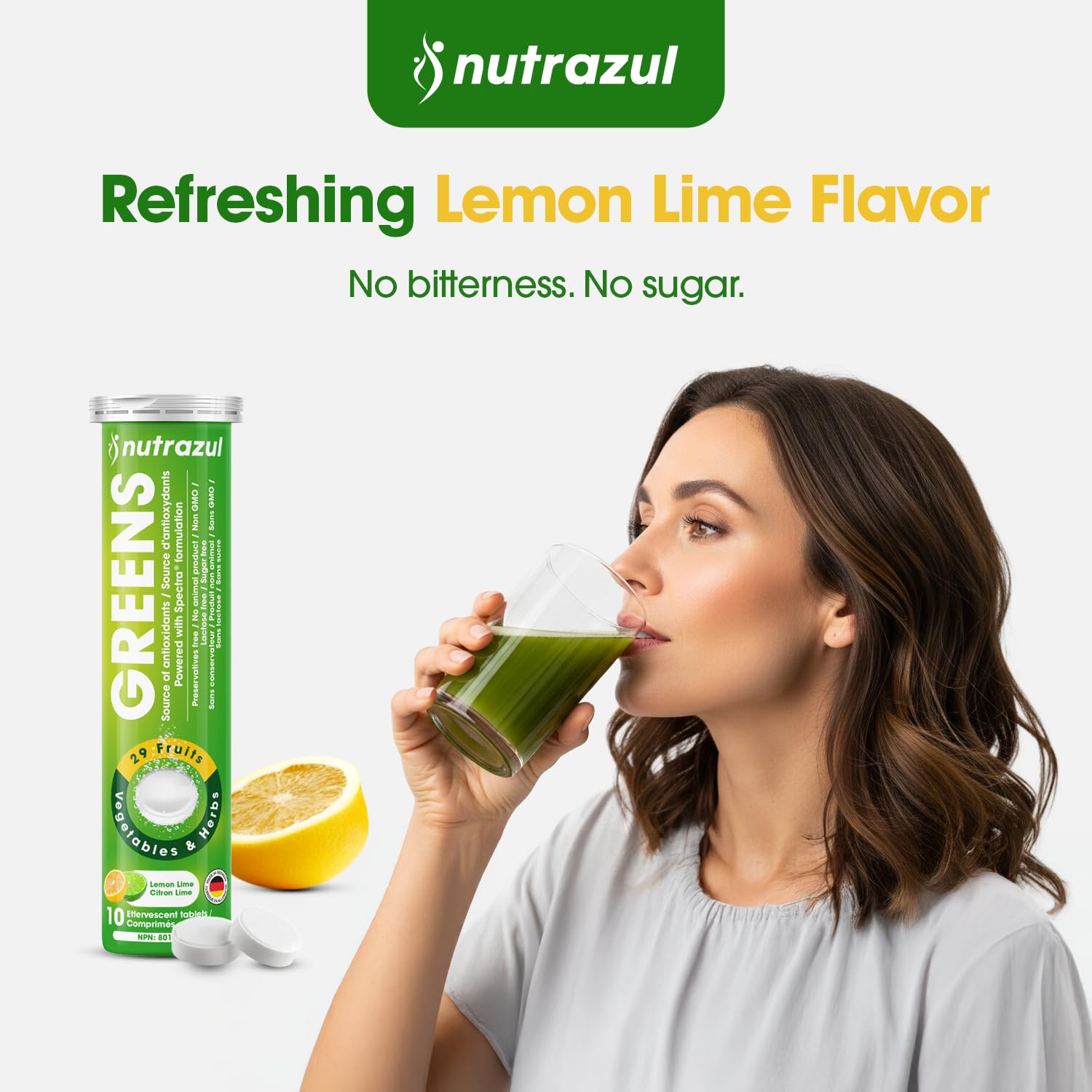 nutrazul Greens Effervescent Tablets - Daily Super Greens Supplement with 29 Superfoods - Antioxidant & Immune Support - Lemon Lime Flavor - Non-GMO - 30 Tablets nutrazulBuy Supplements Australia