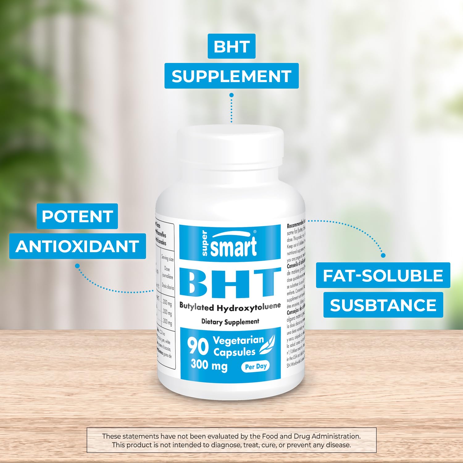Supersmart - BHT 300 mg Per Day - Butylated Hydroxytoluene - Powerful Antioxidant SupersmartBuy Supplements Australia