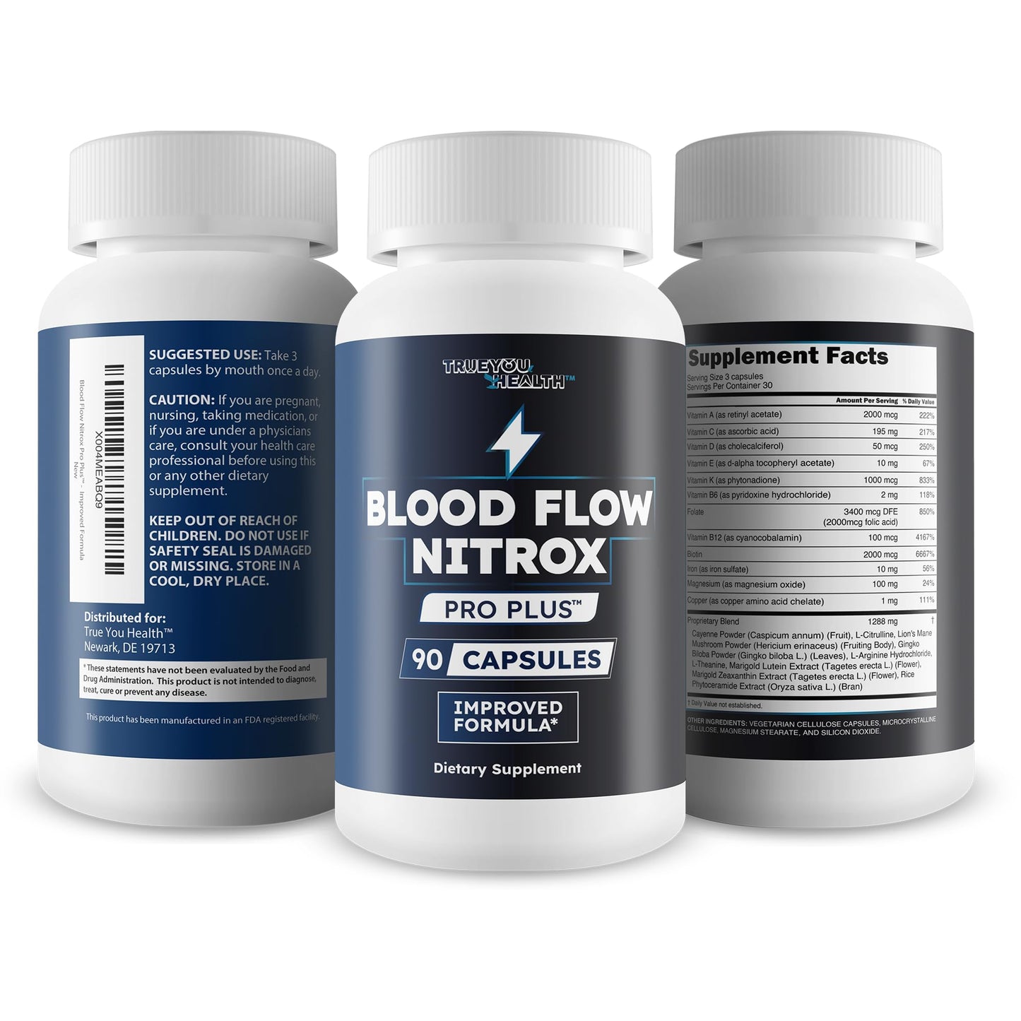 Blood Flow Nitrox Pro Plus - Improved Formula - Our Best Blood Circulation Supplements For Men - Vasodialators - Increase Blood Flow Care Blood Circulation Supplement Blood Flow Supplement For Men True You HealthBuy Supplements Australia