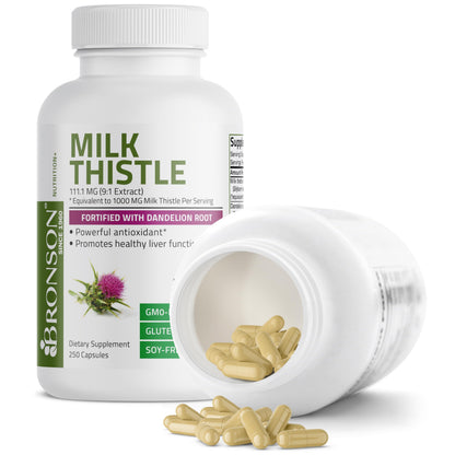 Bronson Milk Thistle Silymarin Marianum & Dandelion Root Liver Health Support BronsonBuy Supplements Australia