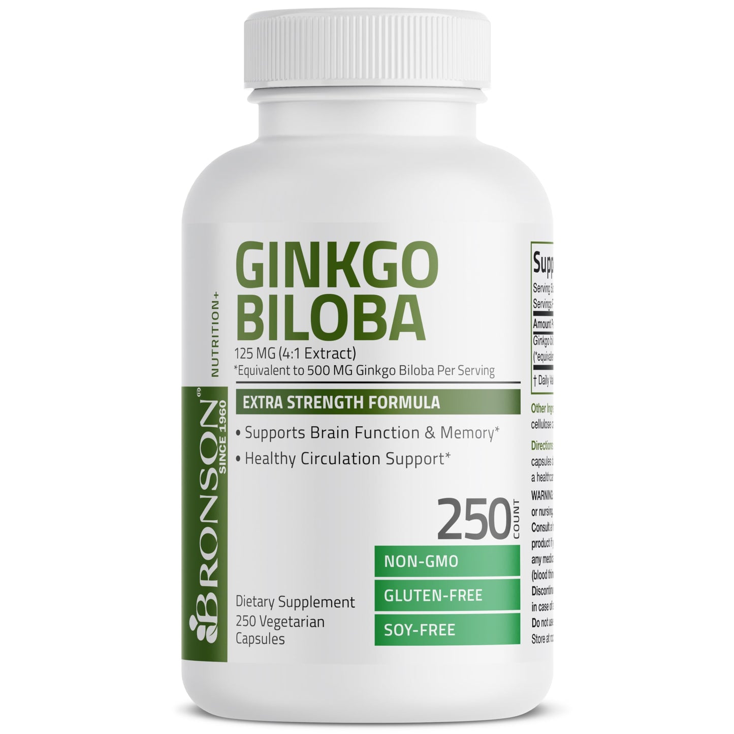Bronson Ginkgo Biloba Extra Strength 125mg (4:1 Extract) Equivalent to 500mg BronsonBuy Supplements Australia