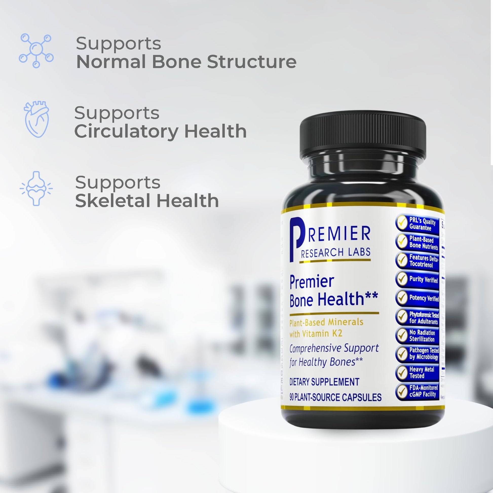 Premier Research Labs Premier Bone Health - Bone Health Vitamins, Bone Strength Supplement for Women & Men, Calcium Supplement with Vitamin K2, Healthy Bone Support - 90 Capsules Premier Research LabsBuy Supplements Australia