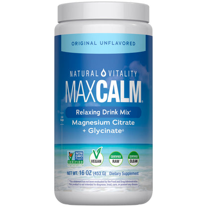 Natural Vitality Calm, Magnesium Supplement, Anti-Stress Drink Mix Powder, Gluten Free, Vegan, & Non-GMO, Original Unflavored, 16 oz
