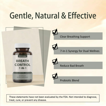 TANSPRESSO ovouria Breath & Gut Balance Capsules - 7-in-1 Formula with Probiotics, Zinc Gluconate & Magnesium Citrate for Fresh Breath, Chronic Halitosis Relief & Digestive Wellness, 60 Count(1pc) TANSPRESSOBuy Supplements Australia
