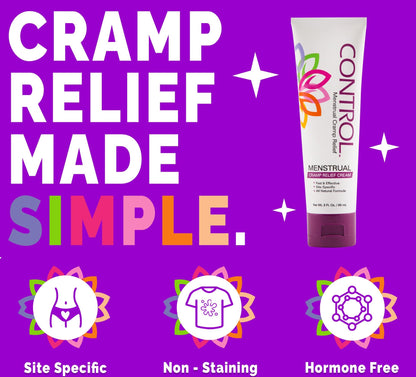 CONTROL, Menstrual Cramp Relief Cream, Topical Pain Relief for Period Cramps and PMS, Period Relief CONTROLBuy Supplements Australia