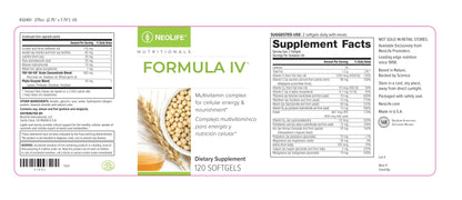 NeoLife - Formula IV Softgel - Vitamins A, C, D, E, B Complex, Multivitamins & Multi-Minerals, Multivitamin for Women & Men, TRE-EN-EN Grain Blend Supplements, Phyto Enzyme Blend - 120 Softgels NeoLifeBuy Supplements Australia