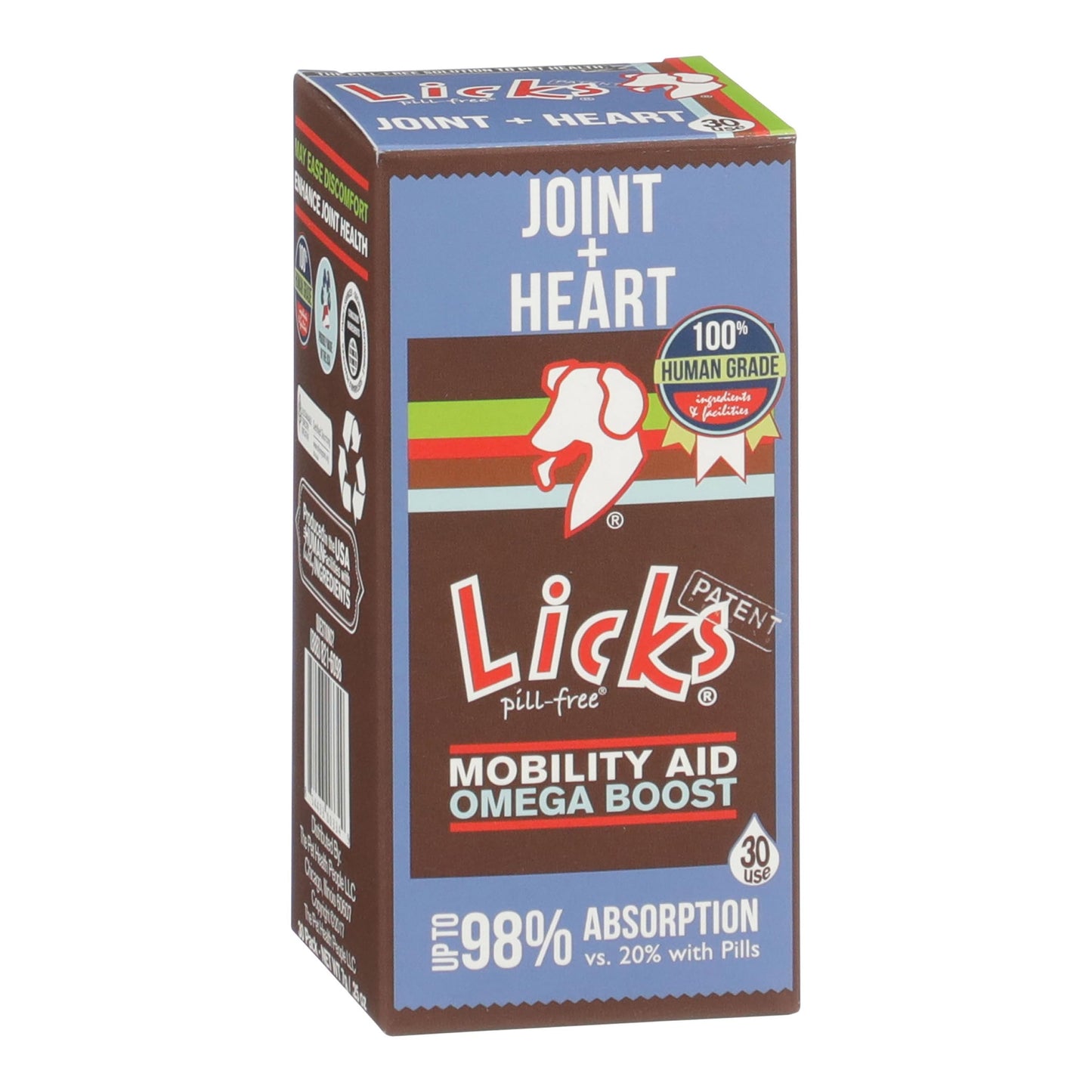 Licks Pill-Free Dog Joint and Heart - Glucosamine & Omega 3 Fish Oil Supplement for Dogs - Inflammation Supplements for Joint Support - Gel Packets - 30 Use Licks Pill FreeBuy Supplements Australia