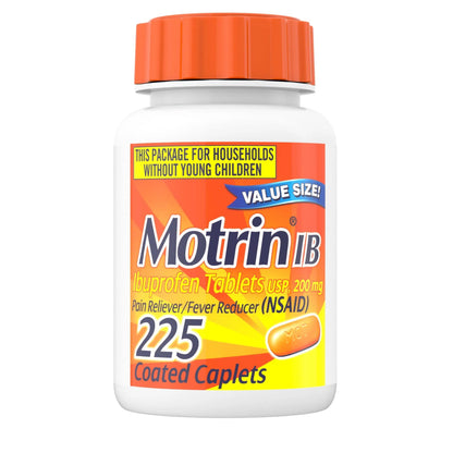 Motrin IB Ibuprofen 200mg Tablets, Ibuprofen Pain & Fever Reliever for Headache, Backache, Muscular Aches, Menstrual Pain & Minor Arthritis Pain, Over-The-Counter NSAID Medicine, 225 ct MotrinBuy Supplements Australia
