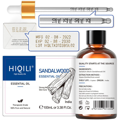 HIQILI Sandalwood Essential Oil and Sweet Orange Essential Oil, 100% Pure Natural for Diffuser - 3.38 Fl Oz HIQILIBuy Supplements Australia