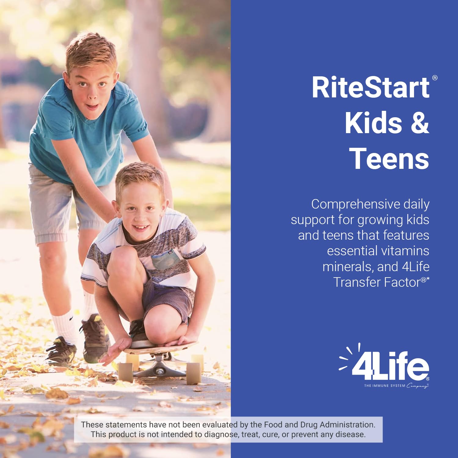 4Life RiteStart Kids and Teens- Apple, Orange Flavors, 22 Essential Vitamins, Minerals, Immune System and Brain Support Ages 2+ - 120 Chewable Tablets 4LifeBuy Supplements Australia