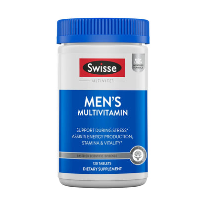 Swisse Ultivite Mens Daily Multivitamins | 50 Vitamins, Antioxidants and Minerals + Adaptogens | Energy, Stress & Immune Support | Mens Vitamins | 120 Tablets SwisseBuy Supplements Australia