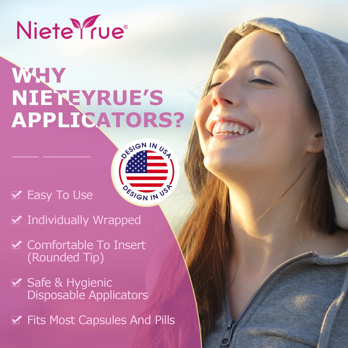 Nieteyrue (40 Packs) Disposable Vaginial Applicators Individually Wrapped Hygienic Fit NieteyrueBuy Supplements Australia