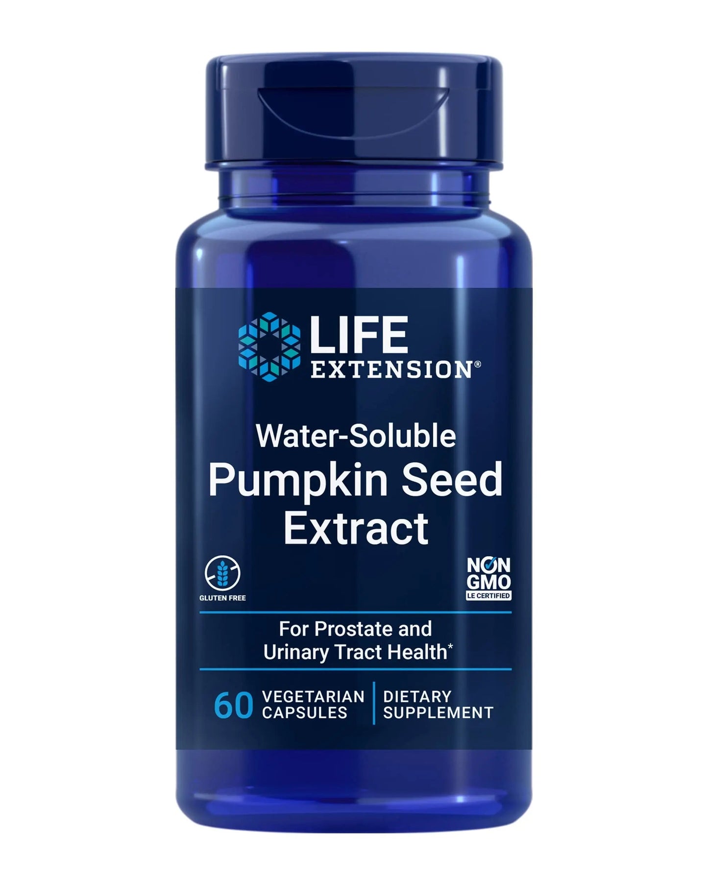 Life Extension Water-Soluble Pumpkin Seed Extract, Promotes Prostate & Urinary Tract Health, Bladder Health Support, Men, Women, Gluten-Free, Non-GMO, Vegetarian, 60 Capsules Life ExtensionBuy Supplements Australia