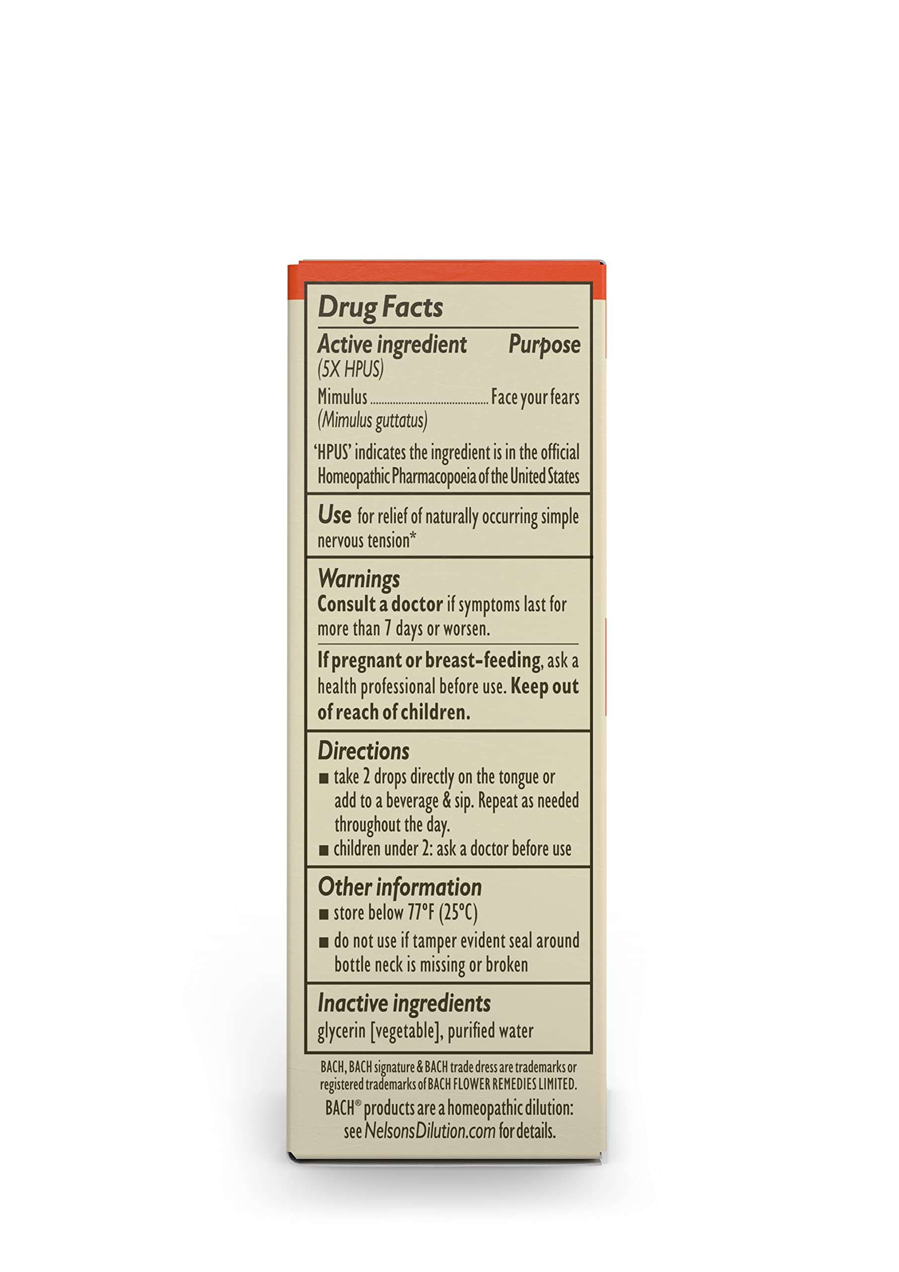 Bach Original Flower Remedies, Mimulus for Facing Fears (Non-Alcohol Formula), Natural Homeopathic BachBuy Supplements Australia