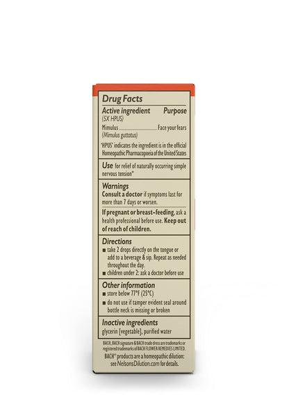 Bach Original Flower Remedies, Mimulus for Facing Fears (Non-Alcohol Formula), Natural Homeopathic BachBuy Supplements Australia