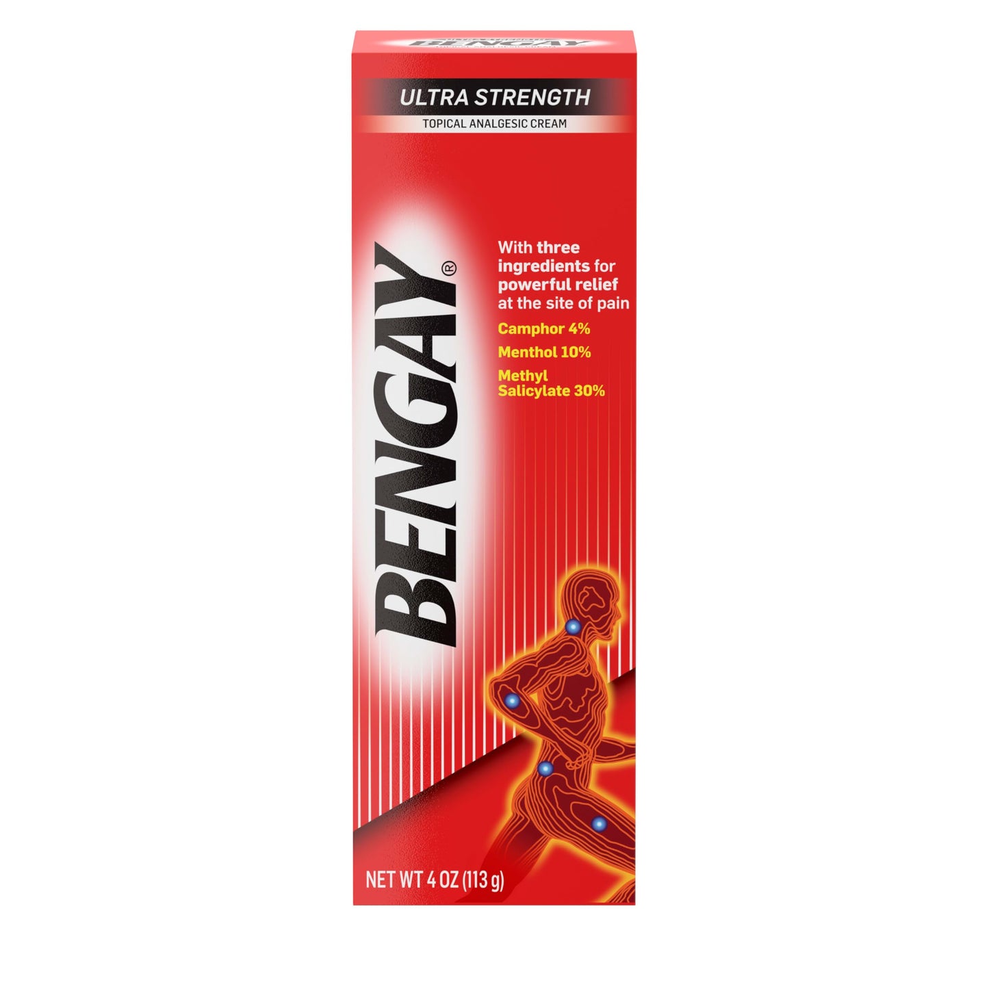 Bengay Ultra Strength Topical Pain Relief Cream, Non-Greasy Topical Analgesic for Minor Arthritis, Muscle, Joint and Back Pain, Camphor, Menthol and Methyl Salicylate, 4 OZ BengayBuy Supplements Australia