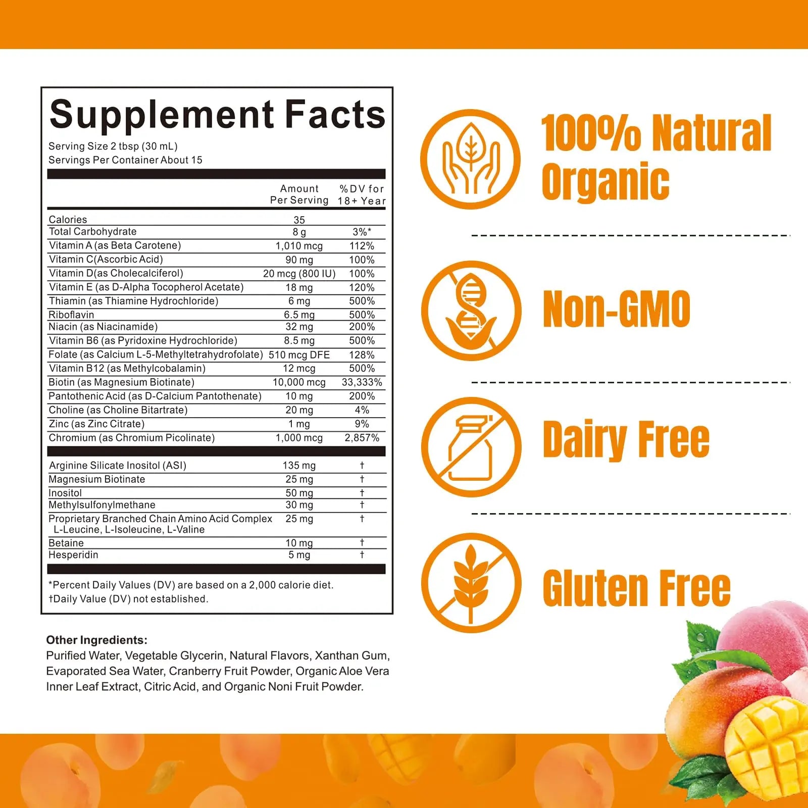 Liquid Multivitamin for Hair Growth | Biotin 10000mcg | Hair & Skin Support Supplement | Clinically Tested for Thicker Hair & Skin Elasticity HOWEEJET