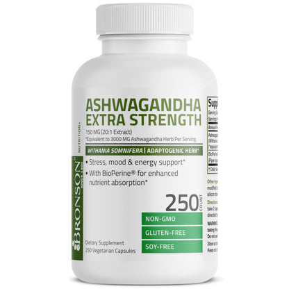 Bronson Ashwagandha Extra Strength 3000 mg Stress & Mood Support with BioPerine BronsonBuy Supplements Australia