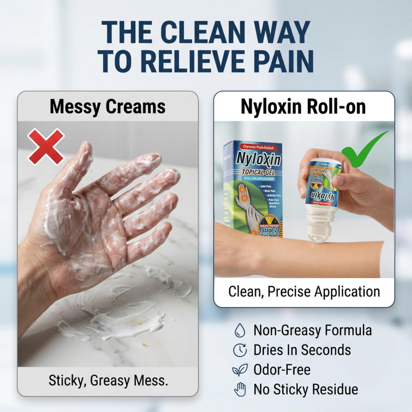 Nyloxin Roll-On Arthritis Pain Relief Gel, Back Pain Relief, Neuropathy Pain Relief, Nerve Pain Relief, Knee Pain Relief, Foot Pain Relief, Muscle Pain Relief, Shoulder Pain, Joint Pain (2 oz) NyloxinBuy Supplements Australia