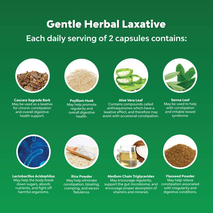 Herbal Laxative Capsules with Probiotics – Natural Laxative Pills to Cleanse Colon and Support Natures CraftBuy Supplements Australia