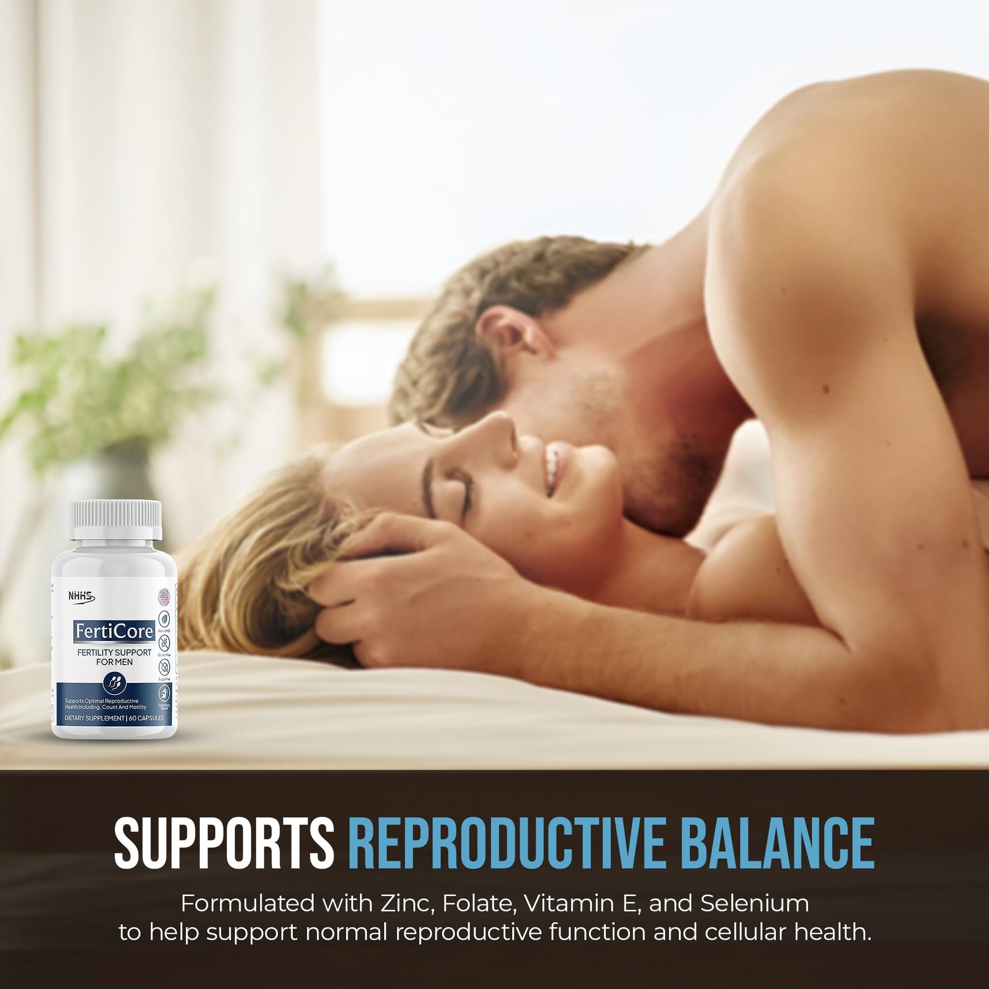 NHHS FertiCore – Men’s Fertility & Reproductive Wellness Supplement – Supports Sperm Health, Motility & Vitality – with Vitamins, Minerals, Amino Acids & Antioxidants – Made in USA, 60 Capsules NHHSBuy Supplements Australia