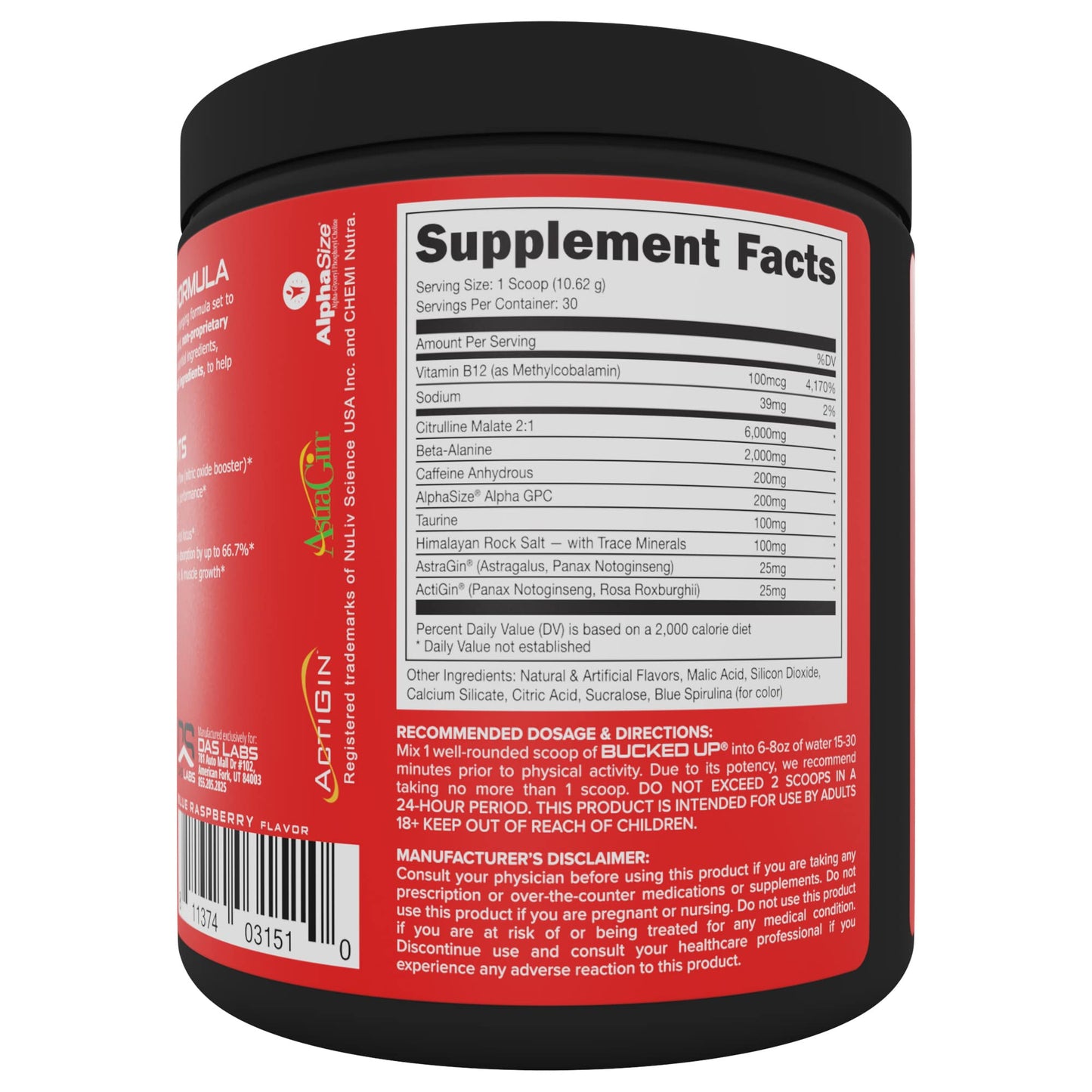 Bucked Up Pre Workout 6 Grams Citrulline, 2 Grams Beta Alanine, and 3 Other Registered Bucked UpBuy Supplements Australia
