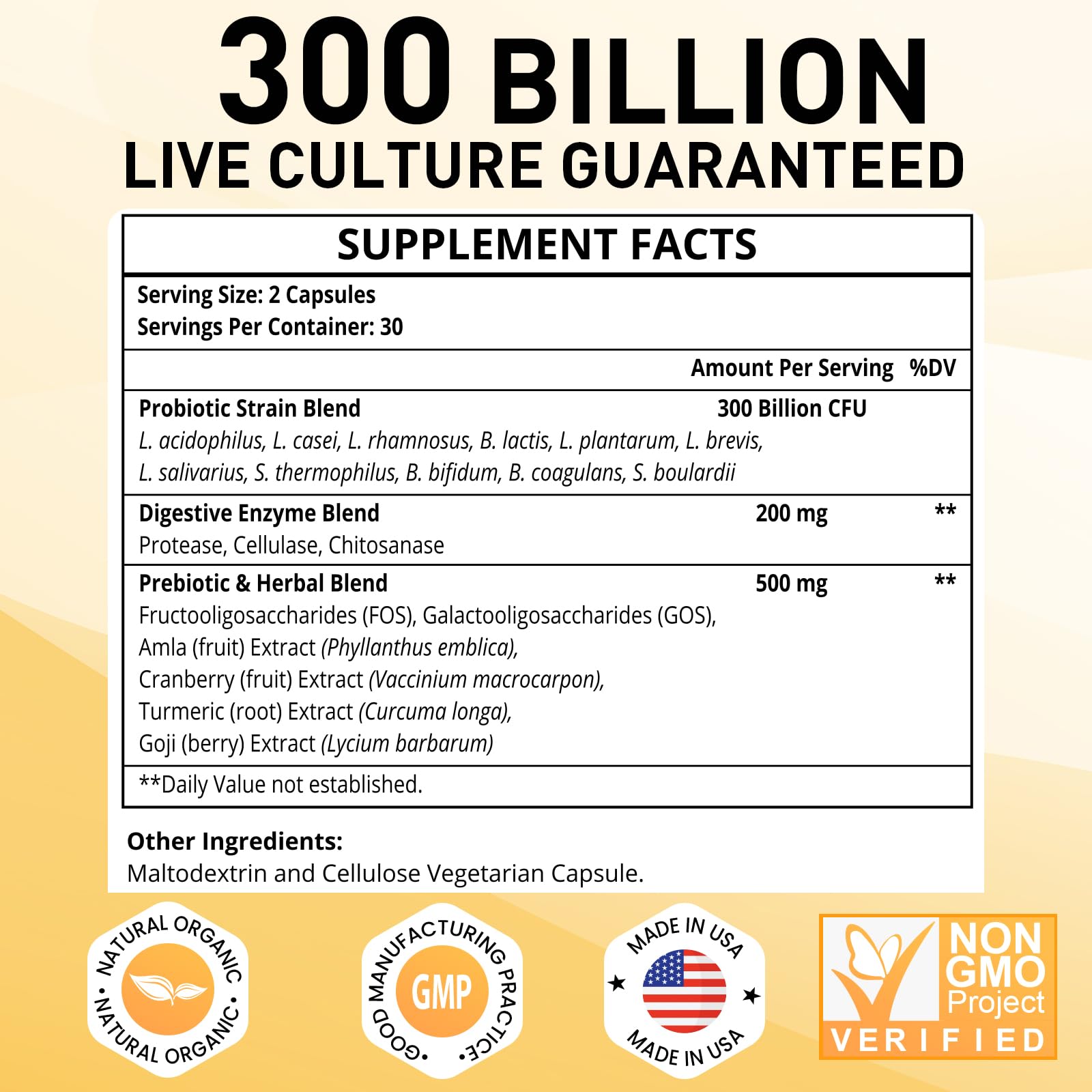 Probiotics for Women & Men, 300 Billion CFU 11 Strains, Probiotic with Organic Herbal GOGOSATISBuy Supplements Australia