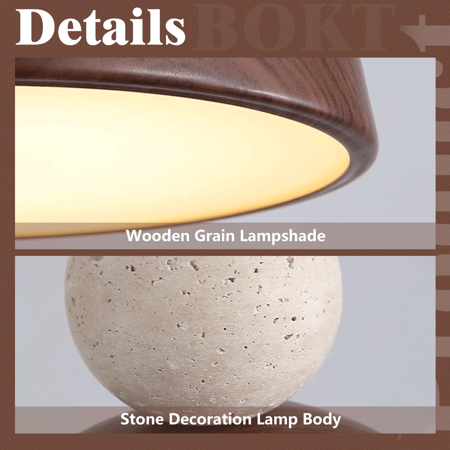 BOKT Wabi Sabi Pendant Light Nordic LED Ceiling Hanging Light Modern Natural Stone Pendant Light Adjustable Dimmable Walnut Mini Chandelier for Dining Room Living Room BOKTBuy Supplements Australia